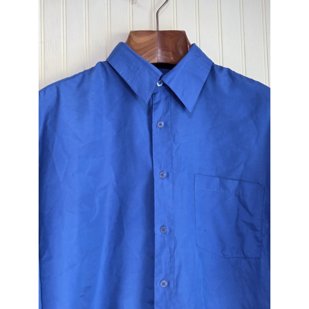 Villa D'Marco Shirt Mens Large‎ 16.5 34/35 Blue Long Sleeve Dress Button Front